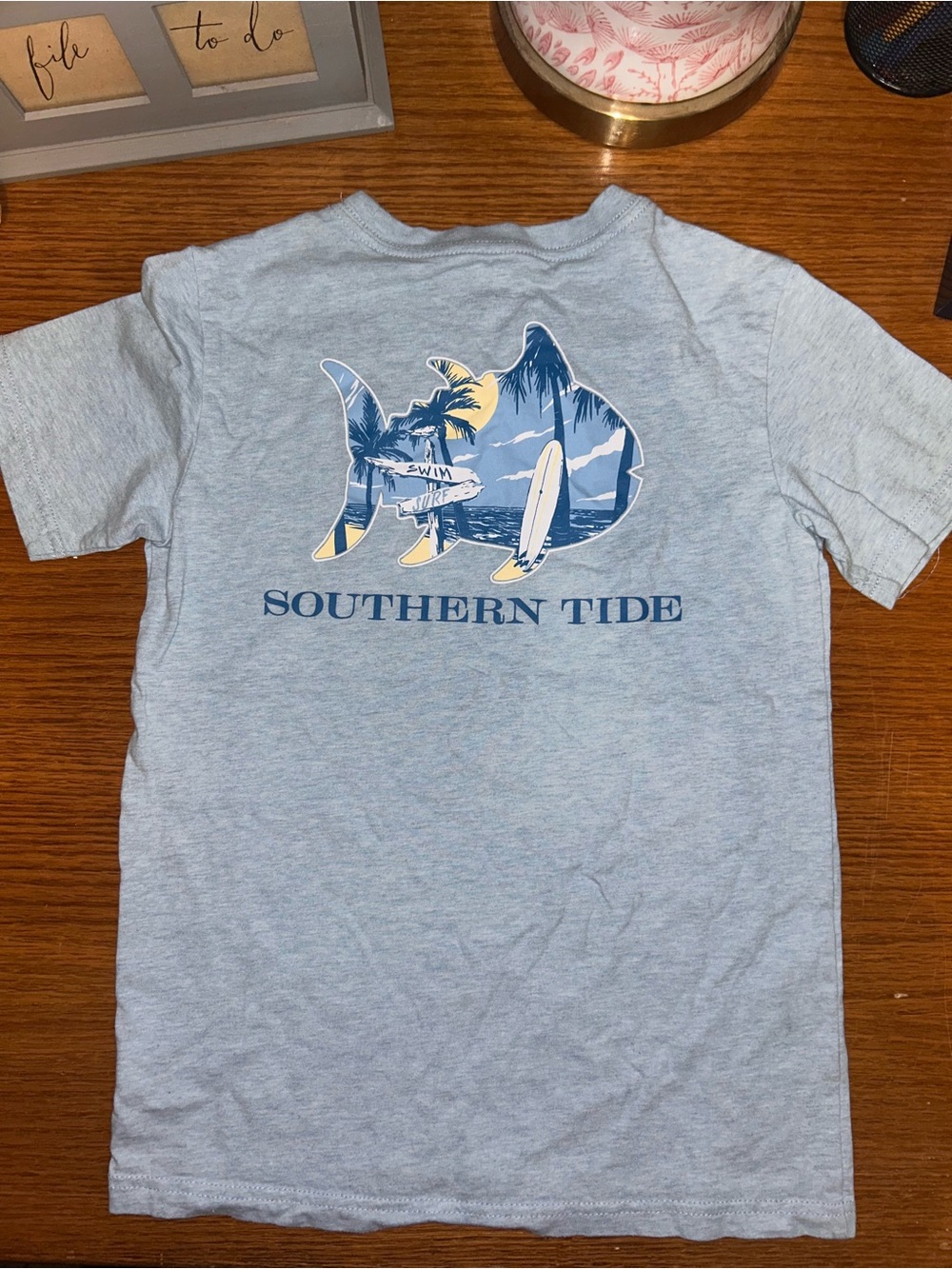 Southern Tide Light Blue Surf Graphic Tee